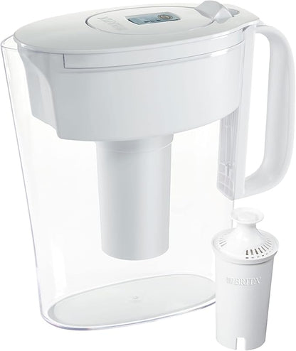 Brita Small 6 Cup Water Filter Pitcher, Made Without BPA, White, Metro, 4 Count Standard Replacement Filters