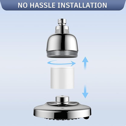 FEELSO 2 Pack Multi-Stage Shower Filter Replacement Cartridge, Water Softener Filters for Hard Water Remove Chlorine and Harmful Substances