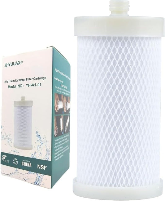 1 Micron High Density Activated Carbon Fibre Cartridge. Replacement Cartridge For Shower Head Filter and Washing Machine Filter, Remove Chlorine Fluoride and Impede Scale, BPA-Free