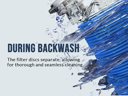 40 Micron Disc Spin Down Sediment Filter, Reusable ＆ Anti-Clog Whole House Water Filter, Pre-Filtration System for City/Well Water, 3/4" MNPT, BPA Free