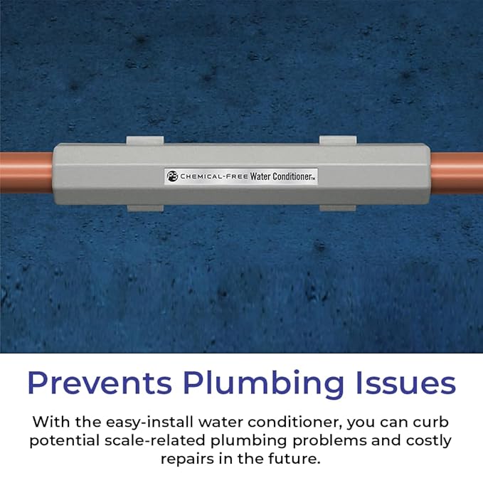 SAGEFINDS Chemical Free Water Conditioner | Reduces Limescale Buildup | Softens Hard Water | For Standard 3/4-Inch Pipes | Easy Install | Reduces Limescale, Softens Hard Water, Easy Install