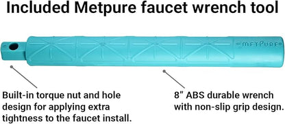 Metpure Non-airgap NSF Certified RO Faucet Reverse Osmosis Drinking Water Filtration System Water Dispenser Spout (Champagne Gold) Vase Style with Faucet Wrench.