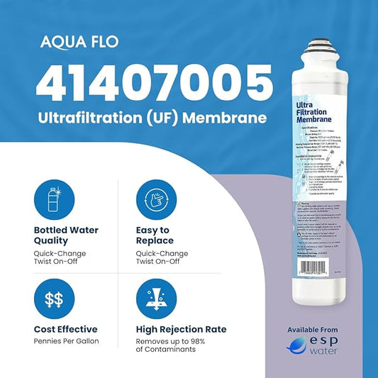 Aqua Flo 41407005 UF Membrane Filter Replacement for Platinum QCUF 4 Stage System, Quick Change Ultra Filtration Cartridge, High Performance Long-Lasting Water Filter