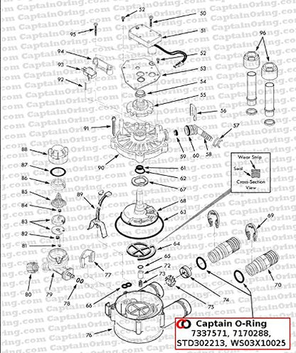 Water Softener O-Ring Seal Kit, 4-Pack (Part: 7337571, 7170288, STD302213, WS03X10025)