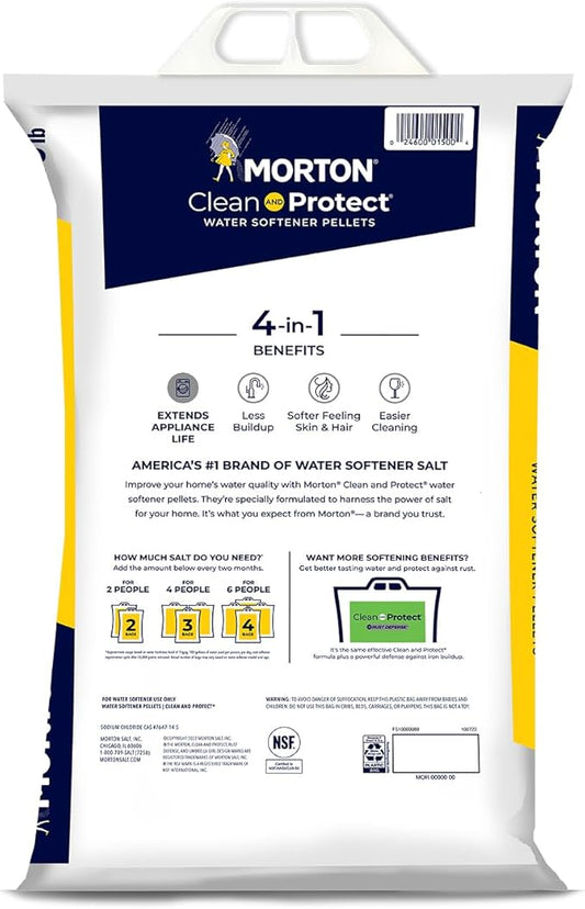 (3 Pack) - 40lb bags, Clean and Protect Water Softener Salt. Extends appliance Life; Reduces Hard Water Build Up