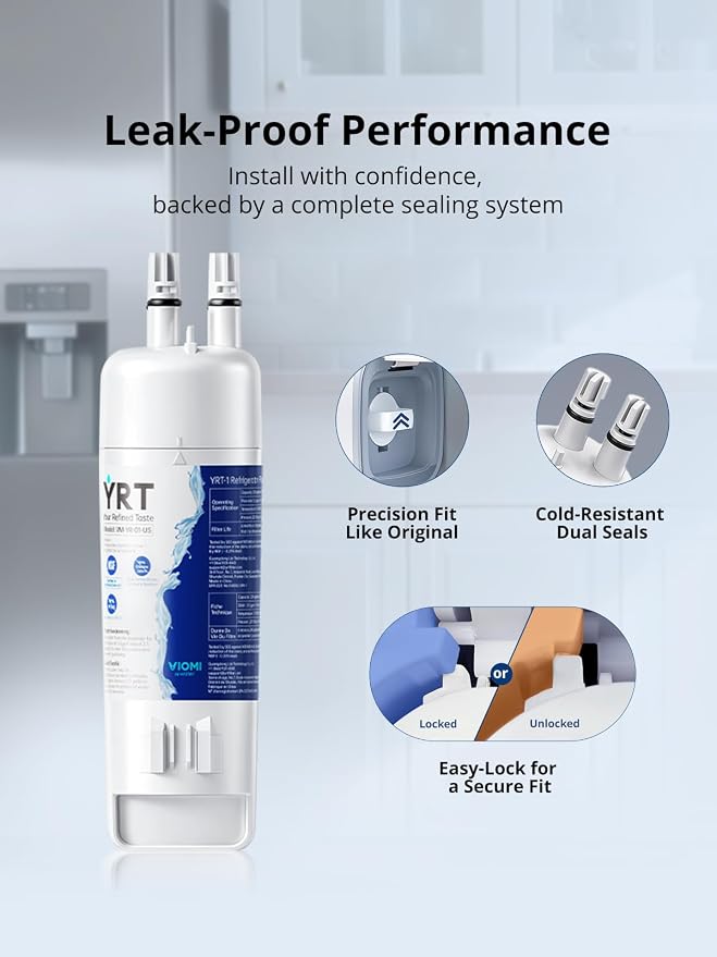 YRT EDR1RXD1 Replacement for Everydrop Filter 1, W10295370A, WHR1RXD1, Kenmore 46-9081, 46-9930, Ice & Water Filter Replacement, NSF/ANSI 372&53&42 Certified, Refrigerator Water Filter (Pack of 3)
