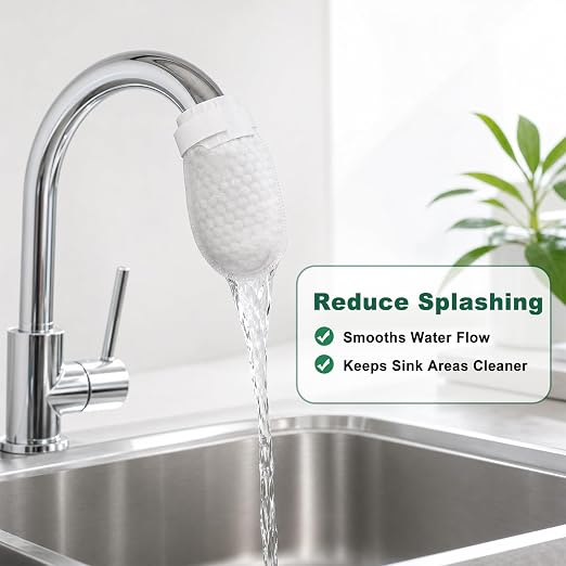 Faucet Filter Cotton Bags - Fits Spouts 1.1" & Under, Traps Limescale, Rust & Sediment, High Density Splash-Proof Universal Faucet Filter for Kitchen Sink Bathroom, 100PCS & 20 Fixed Straps