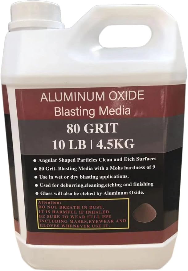 Aluminum Oxide - 10 LBS - Medium to Fine Sand Blasting Abrasive Media for Blasting Cabinet or Blasting Guns. #80 GRIT