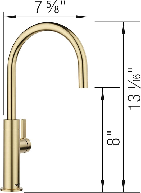 Blanco 527493 Culina II Beverage Faucet with Optional Filtration System - 1.5 GPM - Satin Gold