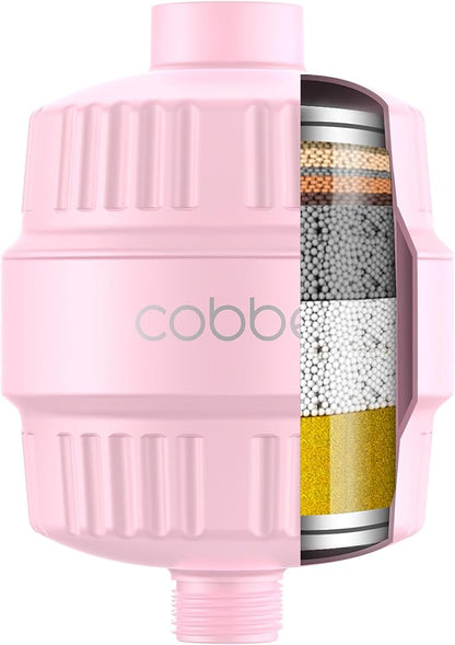 Cobbe HD HEAVY DUTY High Output Shower Filter – 99% REMOVAL Shower Head Filter for Hard Water, Heavy Metals, Chlorine and Harmful Substance, Improve your skin and hair - Pink