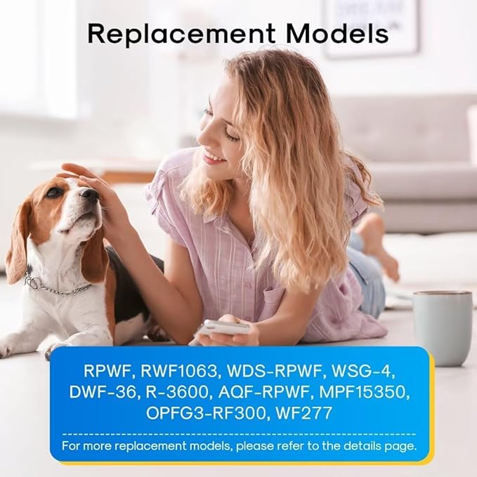 EXCELPURE RWF3600A Replacement for GE RPWF (Not RPWFE), RWF1063, RWF3600A, WSG-4, DWF-36, R-3600, MPF15350, OPFG3-RF300, Refrigerator Water Filter,3PACK