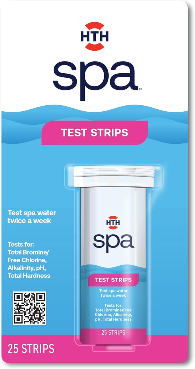 HTH Spa 86138 Test Strips, Spa & Hot Tub Chemical Tester, 25 Strips