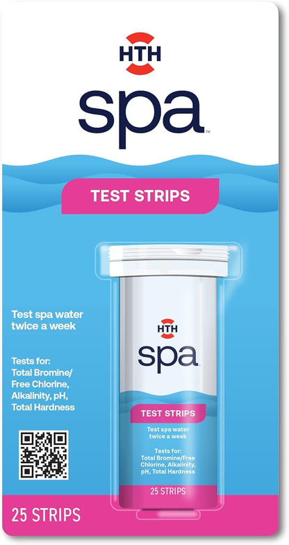 HTH Spa 86138 Test Strips, Spa & Hot Tub Chemical Tester, 25 Strips