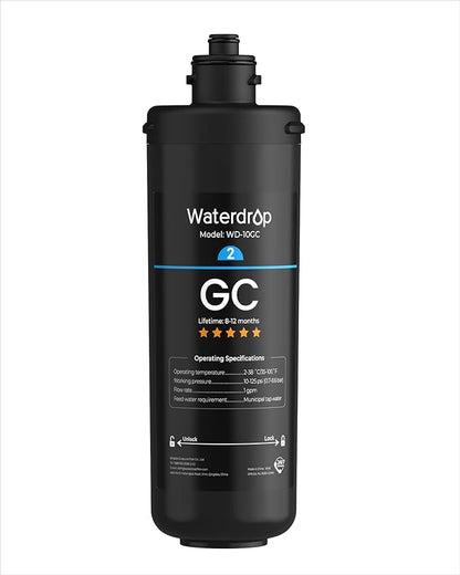 Waterdrop WD-10GC Water Filter Replacement for Waterdrop TSA & TSB & TSA-UF & TSB-CM & TSB-ALK 3-stage Under Sink Water Filter System, 8-12 months Under Sink Water Filtration System, 1 Pack