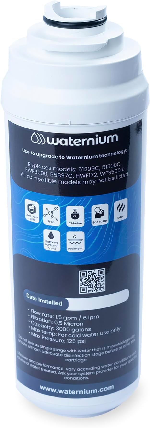 Water Fountain Filter Compatible with Elkay 51300C, 51299C, EWF3000 – 0.5 Micron Carbon Block with Specialized Media for Lead, Arsenic and Heavy Metals – Replacement Cartridge (1)