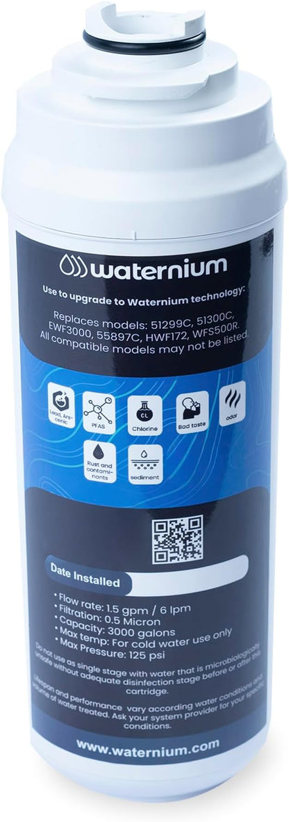 Water Fountain Filter Compatible with Elkay 51300C, 51299C, EWF3000 – 0.5 Micron Carbon Block with Specialized Media for Lead, Arsenic and Heavy Metals – Replacement Cartridge (1)