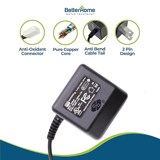 Clack Genuine OEM V3186-06 Water Softener Power Supply – 120V AC to 15V DC 500mA Adapter | Original Equipment Clack Power Cord Plug-in Transformer with Overload & Overheat Protection | 60-Inch Cord