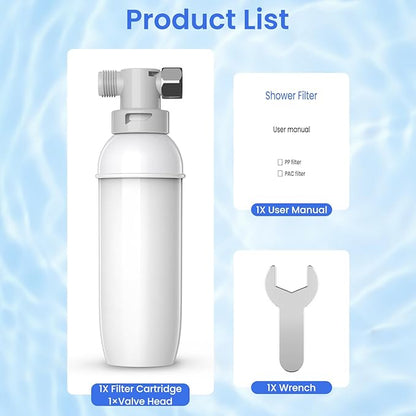 FEELSO Shower Filter, Upgraded High Output Universal Shower Head Water Softener Filter for Hard Water Remove Chlorine Fluoride Heavy Metals Sediments Impurities