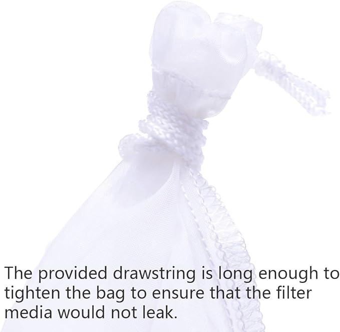 ALEGI 180 Micron Aquarium Filter Media Fine Mesh Bag, 8" by 4" Small Resin Filters Media Bags for Fish Tank (8"*4"(4Pcs))