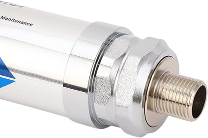 Non Salt Water Descaler Whole House, 0.1~1Mpa 0~100℃ Stainless Steel Compact Scale Water Softener System for Shower Dishwasher Solar Heater (1/2 inch (DN15))