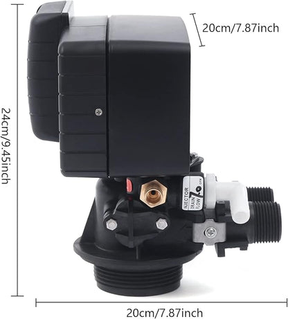 Water Softener Control Head,110V 3W Timer Water Softener Control Valve Backwash Head, 5600xstst Digital Control Valve Water Softener Head Replacement For Filter Resin Tanks, Black
