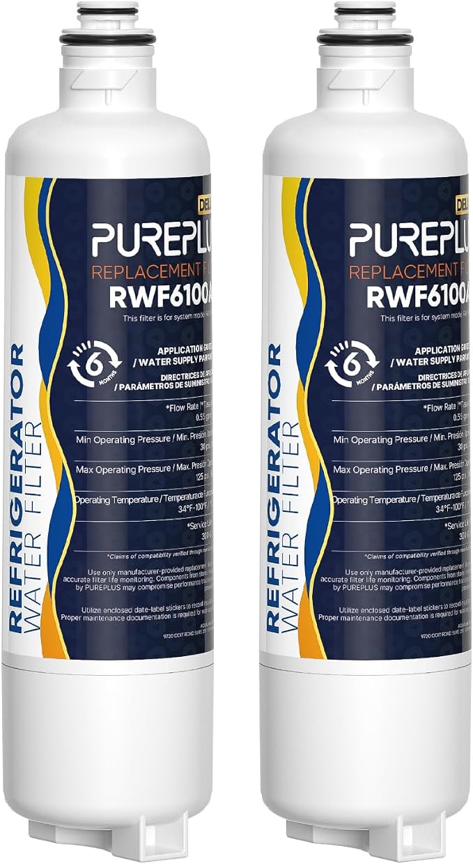 PUREPLUS BORPLFTR50 Replacement for Bosch 11025825 Ultra Clarity Pro Refrigerator Water Filter, Compatible with 12033030, 12028325,11025825, BORPLFTR55, WFC100MF, B36CT80SNS, B36CL80ENS, 2Pack