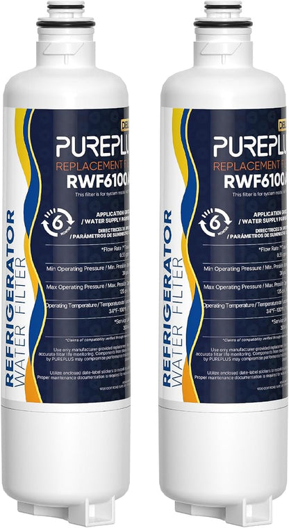 PUREPLUS BORPLFTR50 Replacement for Bosch 11025825 Ultra Clarity Pro Refrigerator Water Filter, Compatible with 12033030, 12028325,11025825, BORPLFTR55, WFC100MF, B36CT80SNS, B36CL80ENS, 2Pack