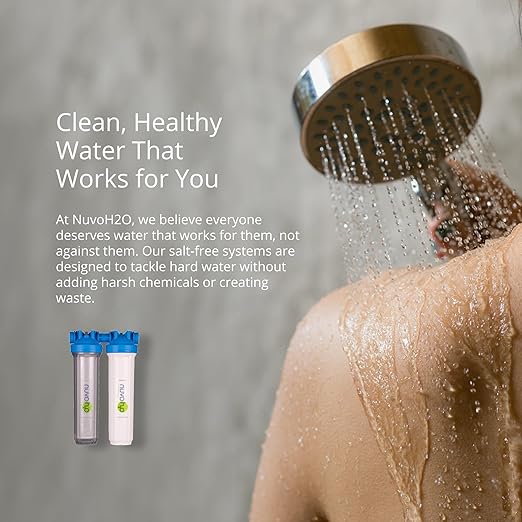 NuvoH2O Advanced 2-Stage Citrus-Based, Salt-Free Water Filter System + Water Softener and Carbon Filter – Healthy & Pure Water – Removes Hard Water Build Up (Whole Home Duo System) | Whole Home, Citrus-Based, Salt-Free, Carbon Filter, Removes Hard Wate...