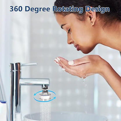 3 Pcs of Sink Water Filter and 18 Filter Elements Set, Sink Faucet Filter 360°Rotating, Bathroom Sink Filter Removes Fluoride Hard Water, Faucet Filter Faucet Extender for Home Kitchen Sink