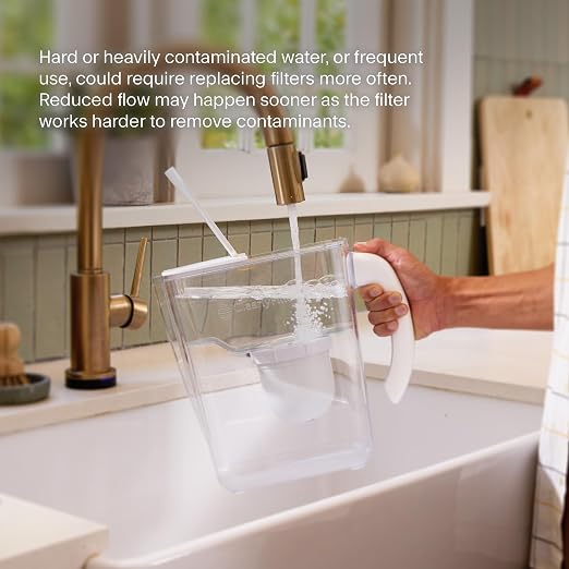 Clearly Filtered Water Pitcher with Filter + Additional Replacement Filter