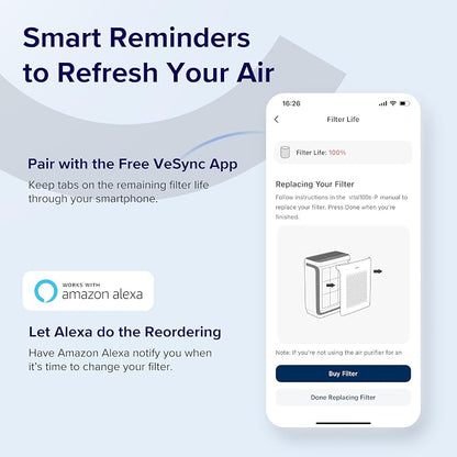 LEVOIT Genuine Vital 100S-P Air Purifier Toxin Absorber Replacement Filter, Supports HEPA Sleep Mode, HighEfficiency Activated Carbon for Removal of Odor, Pollen, Vital 100S-RF-TX, Green (Pack of 10)