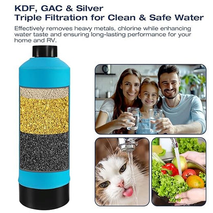 H&G Lifestyles Whole House Water Filter System, NSF Certified KDF Water Filtration System for Well Water & City Water,Silver-Enhanced, Remove Chlorine Heavy Metal Odor, Improve Water Taste, 700,000Gl