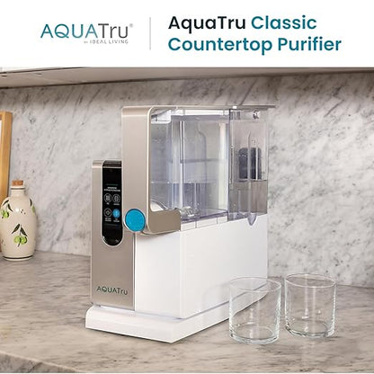 AquaTru Classic Countertop Water Purifier | Certified 4-Stage Reverse Osmosis System Removes 84 Contaminants Including Forever Chemicals, Lead, Fluoride & Microplastics | No Plumbing Required
