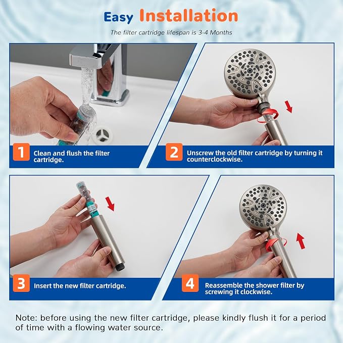 Hibbent 2 Pack Replacement Shower Filter, 20 Stage Showerhead Filter for Hard Water, Water Softener Filters for Hibbent 10-Spray Handheld Shower Head