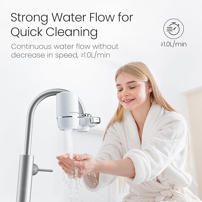 Waterdrop FF-02A Ultra Filtration Water Filter Replacement for Waterdrop WD-FC-02/FC-01/FC-06 Water Filters for Skin Care, 0.01μm Ultra-Filtration Water Filter, 9 Months, 3 Pack