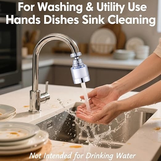 YOTAN 2 Pcs of Sink Water Filter Faucet and 5 Filter Elements Set, Sink Faucet Filter 360°Rotating, Bathroom Faucet Filter Removes Visible Sediment Hard Water, Easy Install, for Bathroom Kitchen Sink