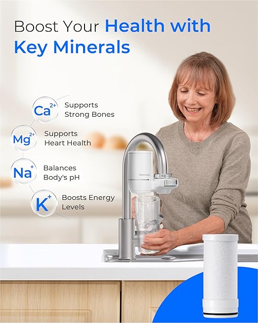 Waterdrop FF-05 Alkaline Water Filter Replacement for Waterdrop WD-FC-02T/FC-02/FC-01/FC-06, Water Filter for Sink Faucet, Reduces Chlorine, Sediment, Bad Taste & Odor, 9 Months, 3 Pack