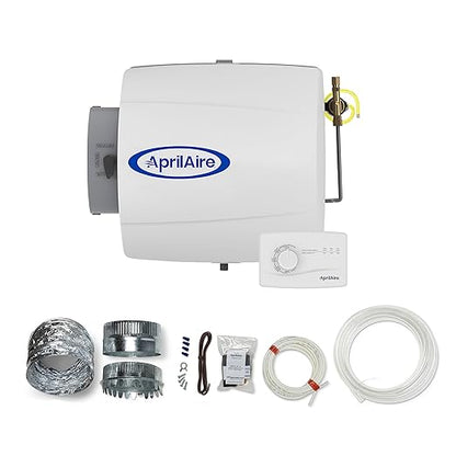 AprilAire 500M 12-gal. Whole-House Small Bypass Evaporative Humidifier with Manual Control for up to 3,600 sq. ft. + AprilAire Model 5843 Humidifier Installation Kit