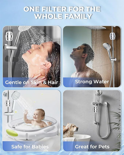 6 Pack 30 Stage Universal Shower Filter Replacement Cartridge -Removes Chlorine, Heavy Metals, Iron, Sediments-VeoryFly ShowerHead Water Filter Cartridge, Compatible with Universal Shower Filter