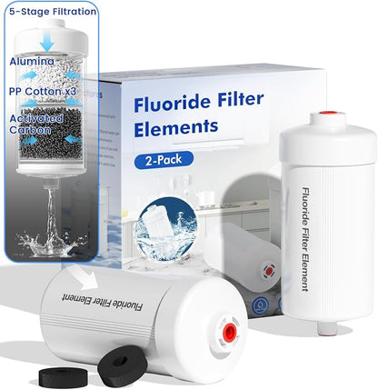 PF-2 Fluoride Purification Elements, 5-Stage Water Filter Replacement, Filtration Compatible with Berlkey® Big, Waterdrop® Gravity Water Filter Systems, NSF Certified (2 Pack)