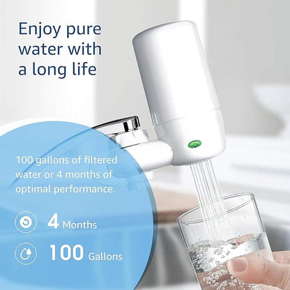 Waterdrop 7027W Faucet Water Filter, Replacement for Brita® Filter, 36311 On Tap Water Filtration System, Brita® Replacement Filters, 4-Months or 100 Gallons, White, 4 Pack