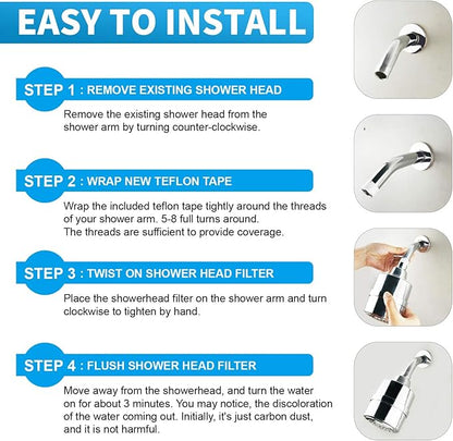 BathBeyond Filtered Shower Head, hower Filter Head 2-in-1 Vitamin C 15 Stage High Output Water Filter with Cartridge for Hard Water Remove Chlorine and Harmful Substances (Bronze)