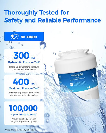 Waterdrop WD-F13 Water Filter, Replacement for GE® SmartWater® MWF®, MWFINT, MWFP, MWFA, GWF, HDX FMG-1, Kenmore® 9991, GSE25GSHECSS, WFC1201