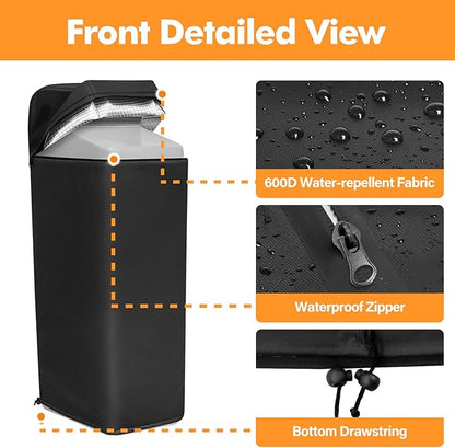Water Softener Cover Insulated, 3 Layers Insulation Heavy Duty Protection Cover for WHES30E / WHES40E Grain Softener and 350/420 Water Softener, 16x21x48in, Black