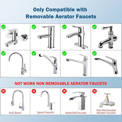 Hibbent Metal Faucet Aerator, 360-Degree Swivel Metal Kitchen Sink Aerator, Dual-function Sink Sprayer Attachment, Faucet Replacement Part 55/64'' Female Thread, Silver