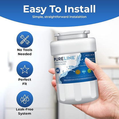 Pureline Replacement for GE® MWF® Refrigerator Water Filter, Smartwater MWFP, Kenmore 46-9991, Models MWFP, MWFINT, GWF, GWFA, Refrigerator Water Filter. NSF Certified. (3 Pack)