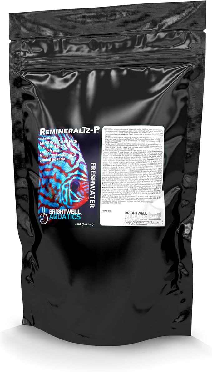 Brightwell Aquatics Remineralīz-P – Restores GH & TDS for Freshwater Aquariums, Replenishes Essential Minerals for RO & Distilled Water, Supports Fish & Plant Health, 4kg