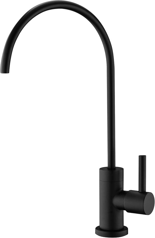 Black Water Filter Faucet - 100% Lead-Free RO Faucet, 360° Swivel Drinking Water Faucet for Kitchen Sink, Compatible with Reverse Osmosis & Under Sink Filtration Systems