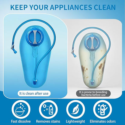Hydration Bladder Cleaning Kit Compatible with Camelbak, 4 in 1 Water Bladder Cleaner Set, Flexible Long Brush for Hose and 2 Brushes, Drying Collapsible Frame, Water Reservoir Backpack Cleaning Kit