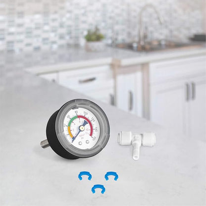 Express Water – Water Pressure Gauge – Compatible with Reverse Osmosis Filtration Systems, Water Filters – 160 PSI Monitor Includes T-Stem Adapter – Water Pressure Test Gauge for Home